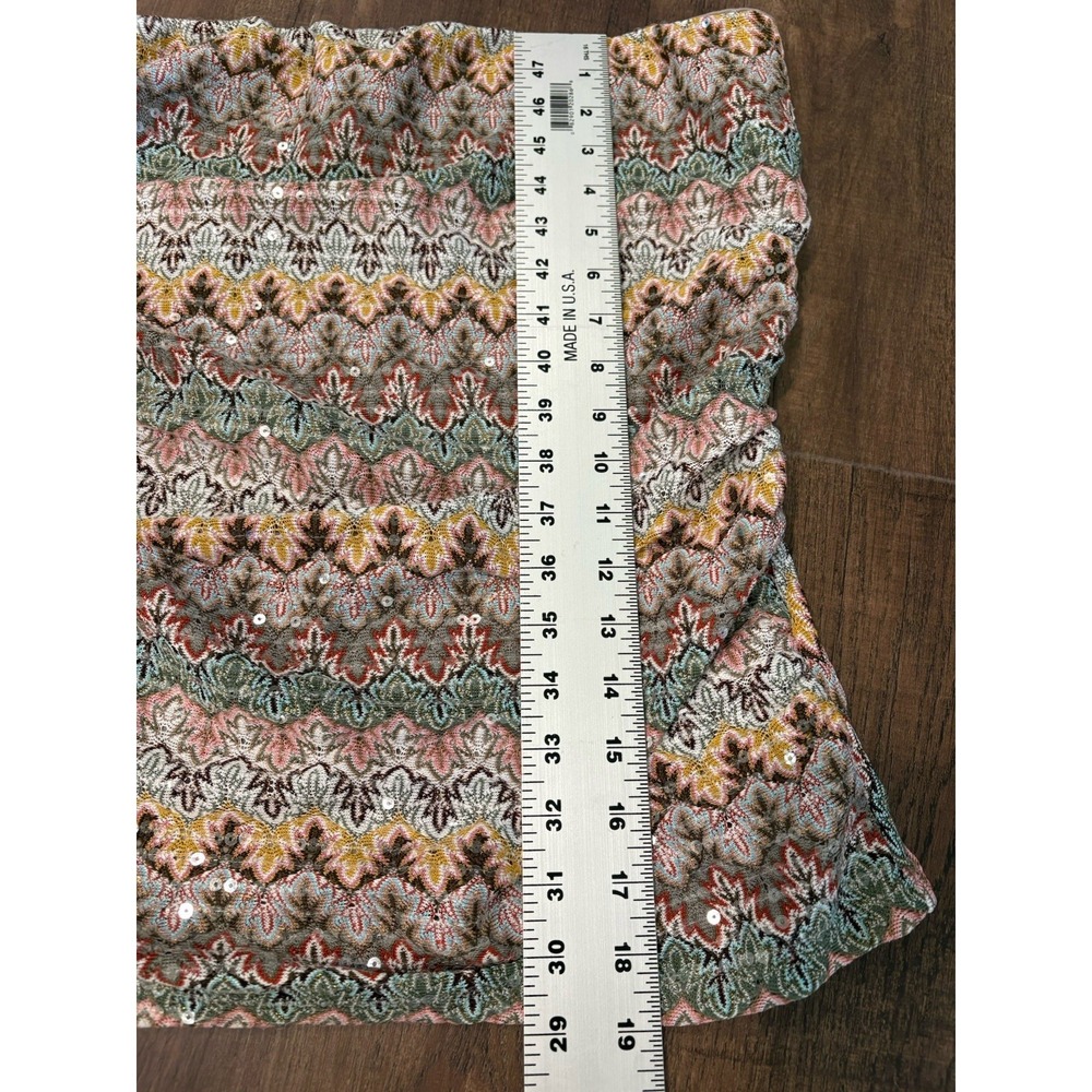 EXPRESS Women's Zig Zag Sequins Multi Color Tube Strapless Top Size Medium - Picture 8 of 8